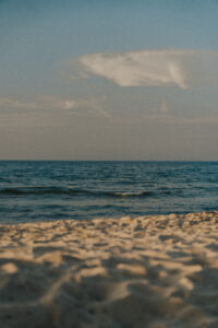 Plaża, morze, niebo, chmury, spokój